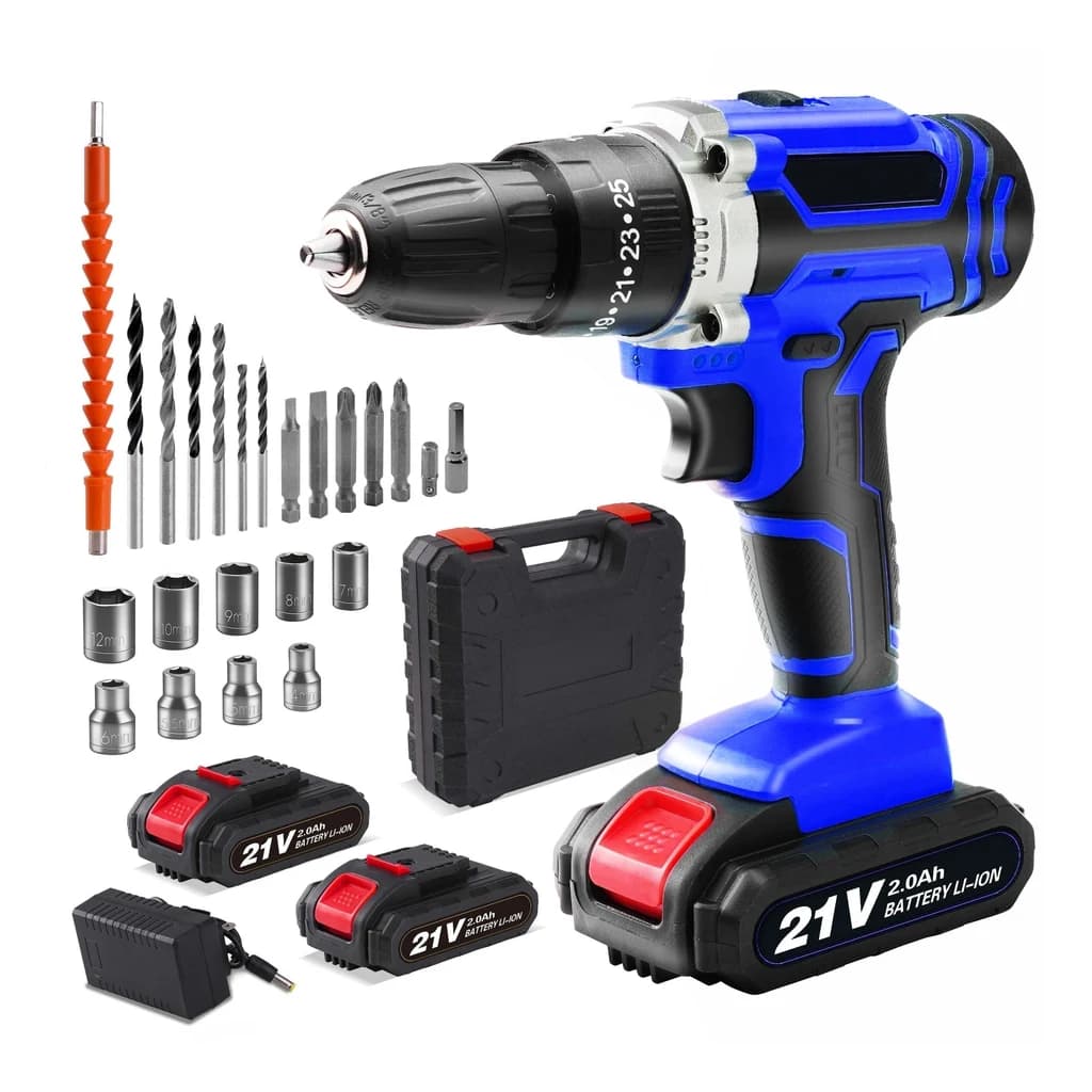 Cordless Hammer Drill Kit with Two Batteries